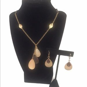 Goldtone Statement Necklace And Earrings